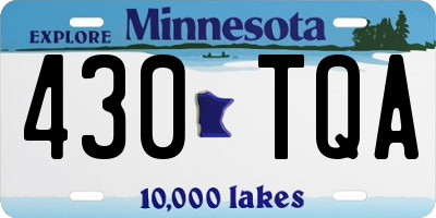 MN license plate 430TQA