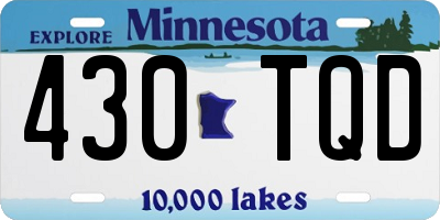 MN license plate 430TQD
