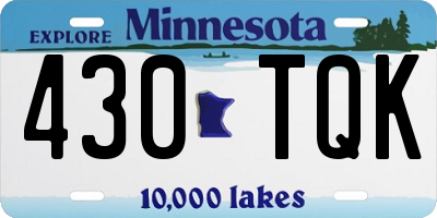 MN license plate 430TQK