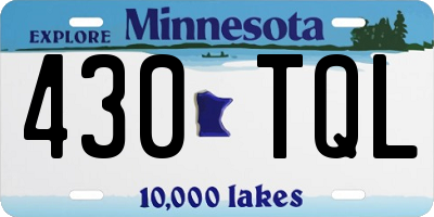 MN license plate 430TQL