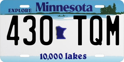 MN license plate 430TQM