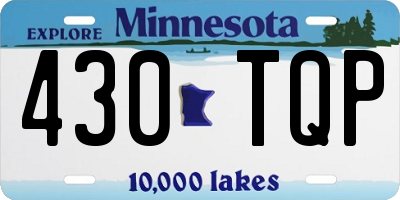 MN license plate 430TQP