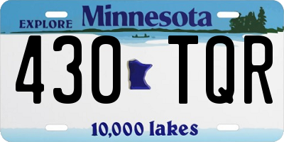 MN license plate 430TQR