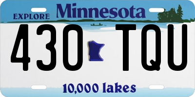MN license plate 430TQU