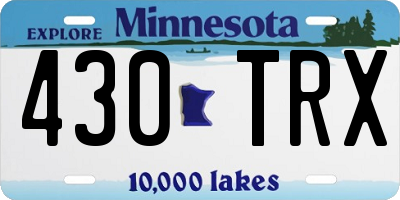 MN license plate 430TRX