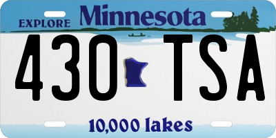 MN license plate 430TSA