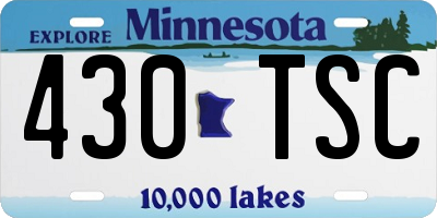 MN license plate 430TSC