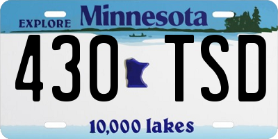 MN license plate 430TSD