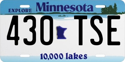 MN license plate 430TSE