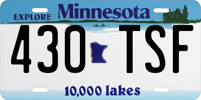 MN license plate 430TSF