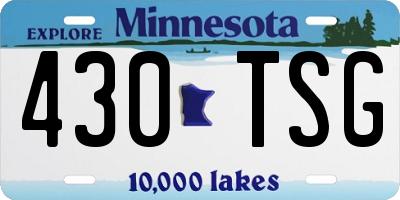MN license plate 430TSG