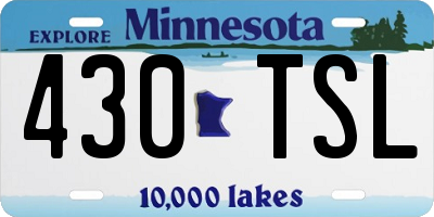 MN license plate 430TSL