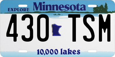 MN license plate 430TSM