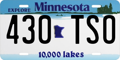MN license plate 430TSO
