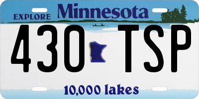 MN license plate 430TSP