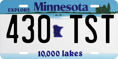 MN license plate 430TST
