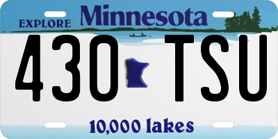 MN license plate 430TSU