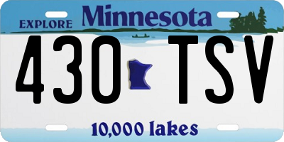 MN license plate 430TSV