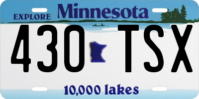 MN license plate 430TSX
