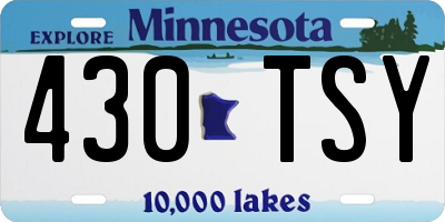 MN license plate 430TSY