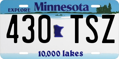 MN license plate 430TSZ