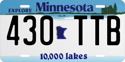 MN license plate 430TTB