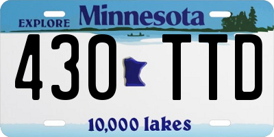 MN license plate 430TTD