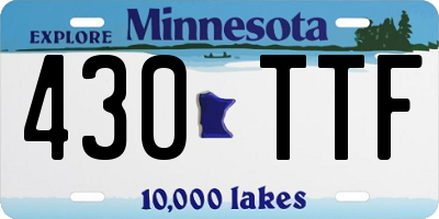 MN license plate 430TTF