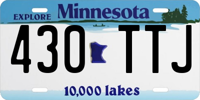 MN license plate 430TTJ