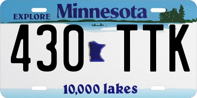 MN license plate 430TTK
