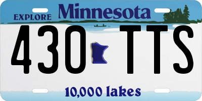 MN license plate 430TTS