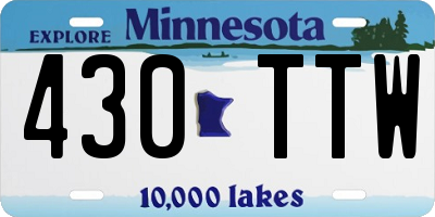 MN license plate 430TTW