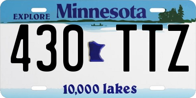 MN license plate 430TTZ