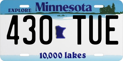 MN license plate 430TUE