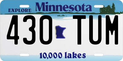 MN license plate 430TUM