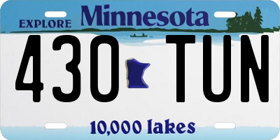 MN license plate 430TUN