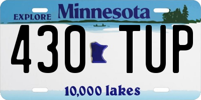 MN license plate 430TUP
