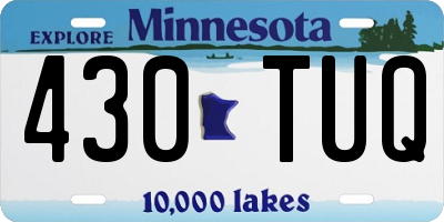 MN license plate 430TUQ