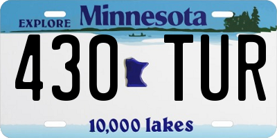 MN license plate 430TUR