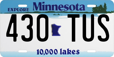 MN license plate 430TUS