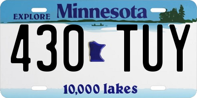 MN license plate 430TUY