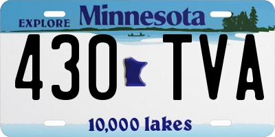 MN license plate 430TVA