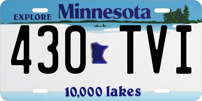 MN license plate 430TVI