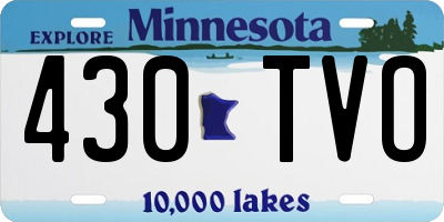 MN license plate 430TVO