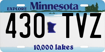 MN license plate 430TVZ