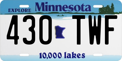 MN license plate 430TWF