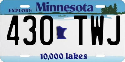 MN license plate 430TWJ