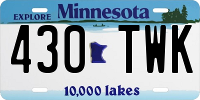 MN license plate 430TWK