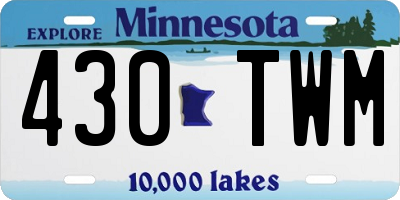 MN license plate 430TWM