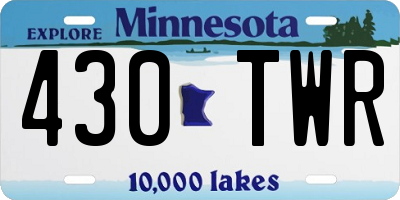 MN license plate 430TWR